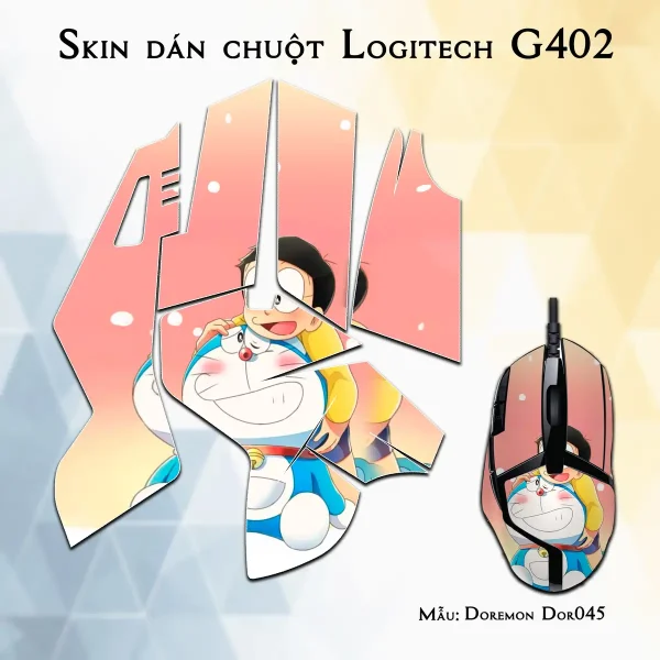 Skin dán chuột Logitech G402 mẫu Doremon Dor045