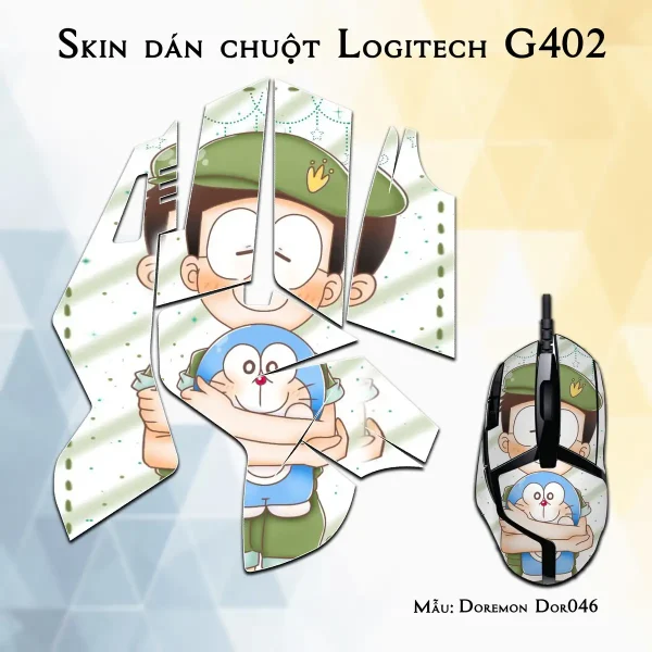 Skin dán chuột Logitech G402 mẫu Doremon Dor046