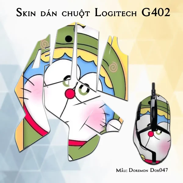 Skin dán chuột Logitech G402 mẫu Doremon Dor047