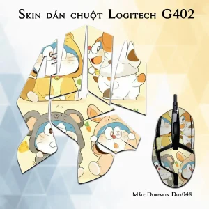 Skin dán chuột Logitech G402 mẫu Doremon Dor048