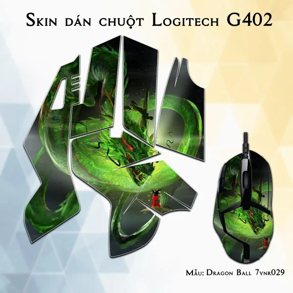Skin dán chuột Logitech G402 mẫu Dragon Ball 7vnr029