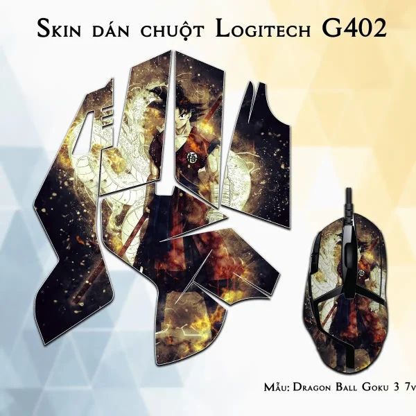 Skin dán chuột Logitech G402 mẫu Dragon Ball Goku 3 7vnr72