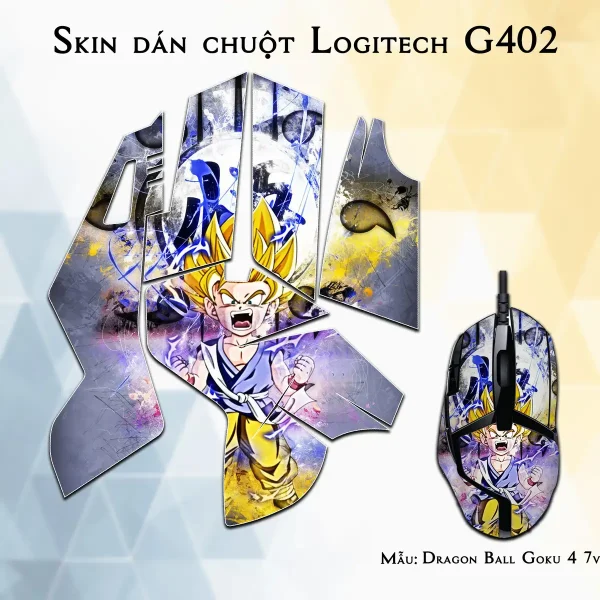 Skin dán chuột Logitech G402 mẫu Dragon Ball Goku 4 7vnr73