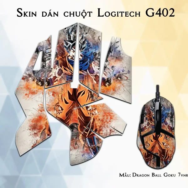 Skin dán chuột Logitech G402 mẫu Dragon Ball Goku 7vnr59