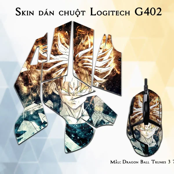 Skin dán chuột Logitech G402 mẫu Dragon Ball Trunks 3 7vnr90