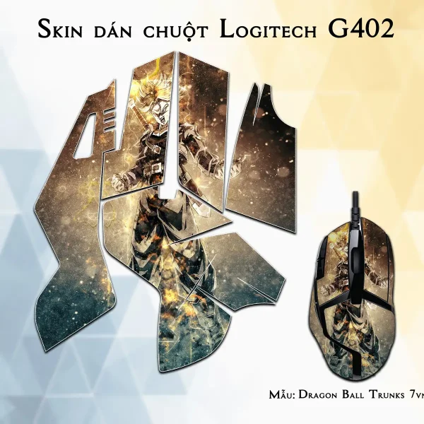 Skin dán chuột Logitech G402 mẫu Dragon Ball Trunks 7vnr62