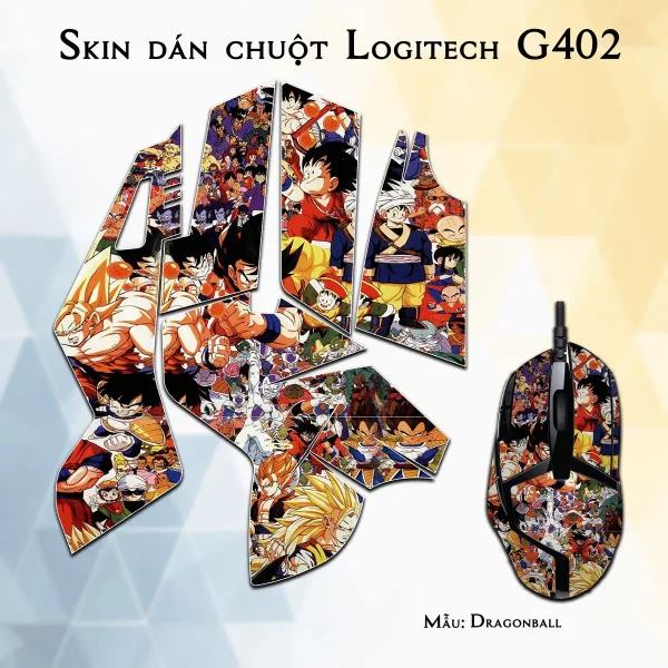 Skin dán chuột Logitech G402 mẫu Dragonball