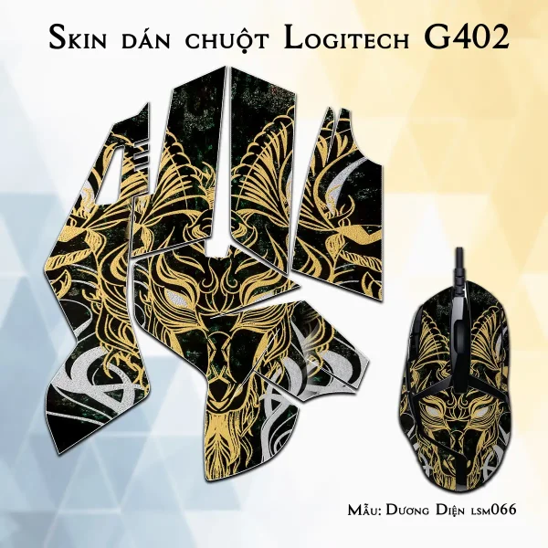 Skin dán chuột Logitech G402 mẫu Dương Diện lsm066