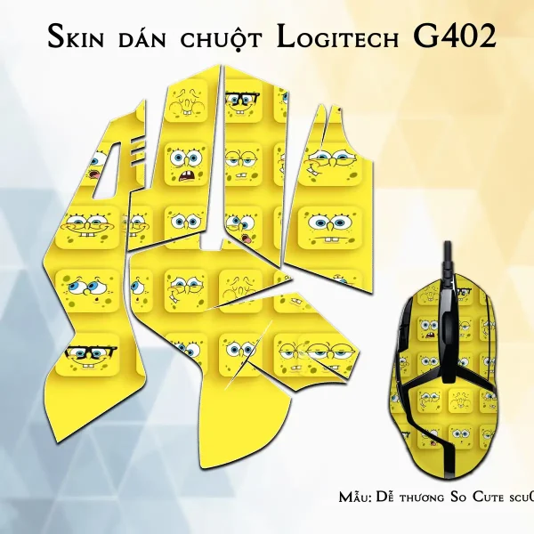 Skin dán chuột Logitech G402 mẫu Dễ thương So Cute scu007