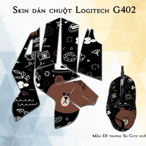 Skin dán chuột Logitech G402 mẫu Dễ thương So Cute scu020