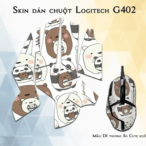 Skin dán chuột Logitech G402 mẫu Dễ thương So Cute scu026