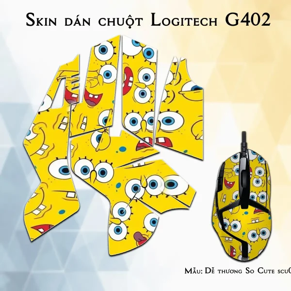 Skin dán chuột Logitech G402 mẫu Dễ thương So Cute scu040