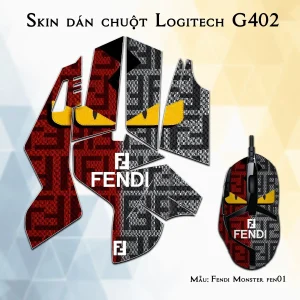 Skin dán chuột Logitech G402 mẫu Fendi Monster fen01