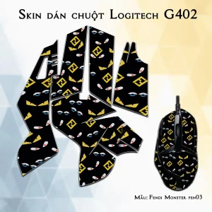 Skin dán chuột Logitech G402 mẫu Fendi Monster fen03