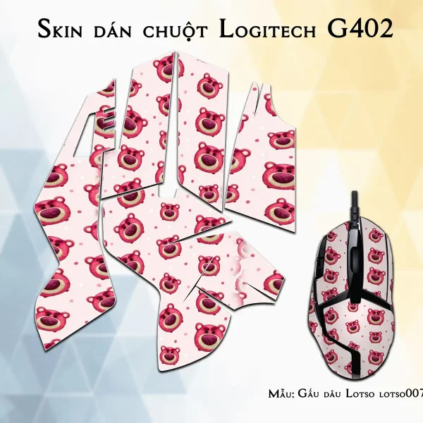 Skin dán chuột Logitech G402 mẫu Gấu dâu Lotso lotso007