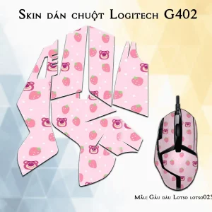 Skin dán chuột Logitech G402 mẫu Gấu dâu Lotso lotso023