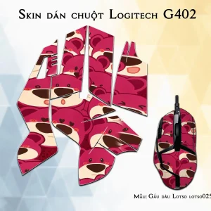 Skin dán chuột Logitech G402 mẫu Gấu dâu Lotso lotso025