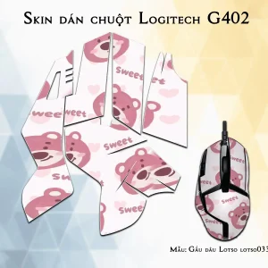 Skin dán chuột Logitech G402 mẫu Gấu dâu Lotso lotso033