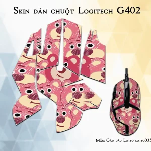 Skin dán chuột Logitech G402 mẫu Gấu dâu Lotso lotso035