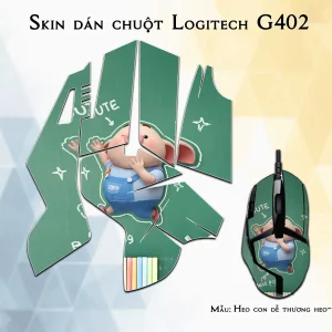 Skin dán chuột Logitech G402 mẫu Heo con dễ thương heo-114
