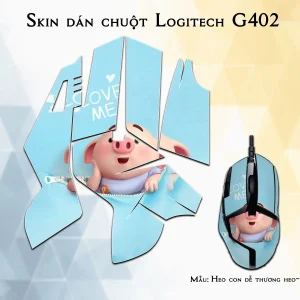 Skin dán chuột Logitech G402 mẫu Heo con dễ thương heo-176