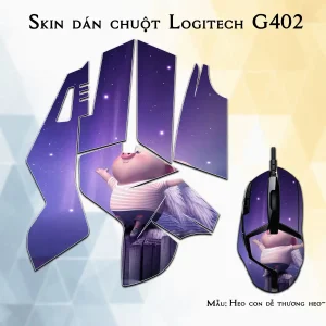 Skin dán chuột Logitech G402 mẫu Heo con dễ thương heo-180