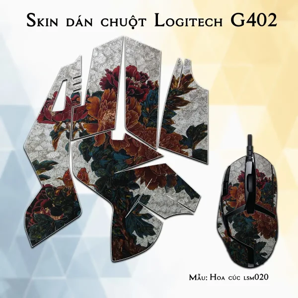 Skin dán chuột Logitech G402 mẫu Hoa cúc lsm020