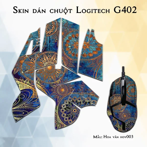 Skin dán chuột Logitech G402 mẫu Hoa văn hov003