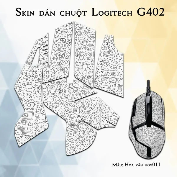 Skin dán chuột Logitech G402 mẫu Hoa văn hov011