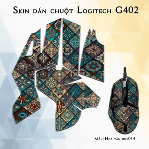 Skin dán chuột Logitech G402 mẫu Hoa văn hov014