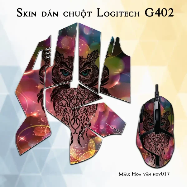 Skin dán chuột Logitech G402 mẫu Hoa văn hov017