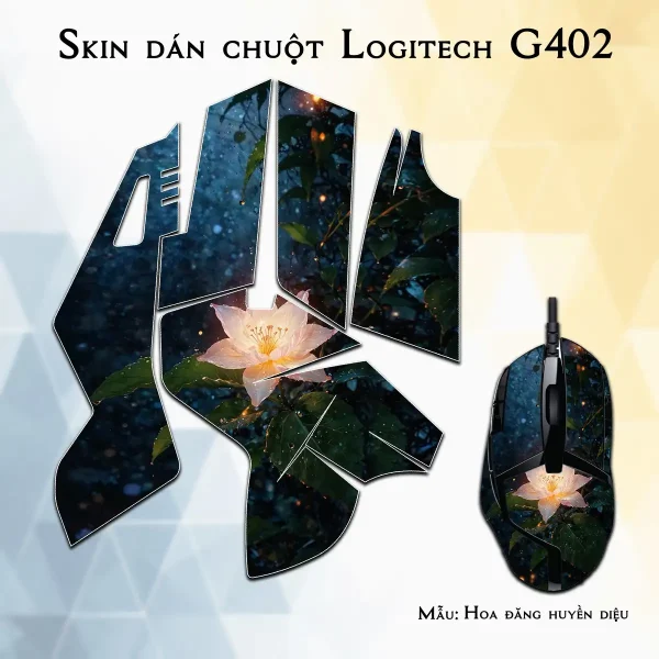Skin dán chuột Logitech G402 mẫu Hoa đăng huyền diệu