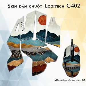 Skin dán chuột Logitech G402 mẫu hoàng hôn hổ phách GSM180