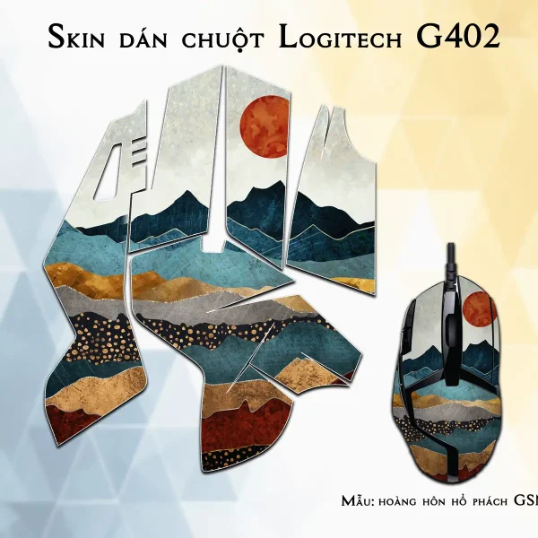 Skin dán chuột Logitech G402 mẫu hoàng hôn hổ phách GSM180