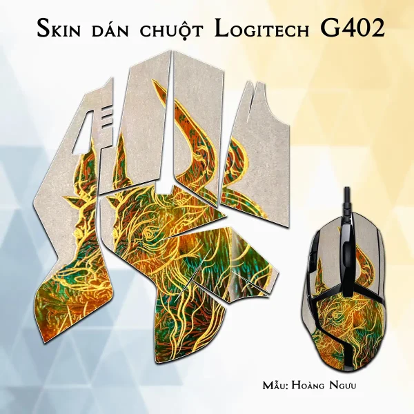 Skin dán chuột Logitech G402 mẫu Hoàng Ngưu