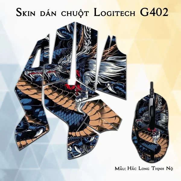 Skin dán chuột Logitech G402 mẫu Hắc Long Thịnh Nộ