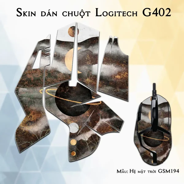 Skin dán chuột Logitech G402 mẫu Hệ mặt trời GSM194