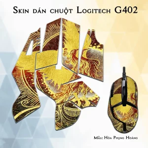 Skin dán chuột Logitech G402 mẫu Hỏa Phụng Hoàng