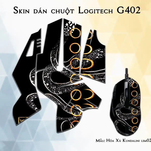 Skin dán chuột Logitech G402 mẫu Hỏa Xà Kundalini lsm021