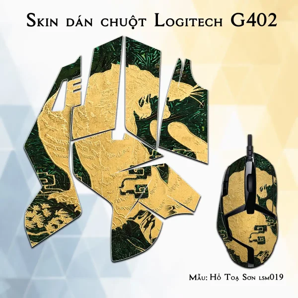 Skin dán chuột Logitech G402 mẫu Hổ Toạ Sơn lsm019