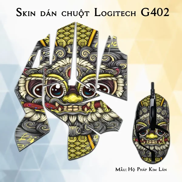 Skin dán chuột Logitech G402 mẫu Hộ Pháp Kim Lân