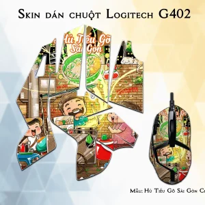 Skin dán chuột Logitech G402 mẫu Hủ Tiếu Gõ Sài Gòn Chib006