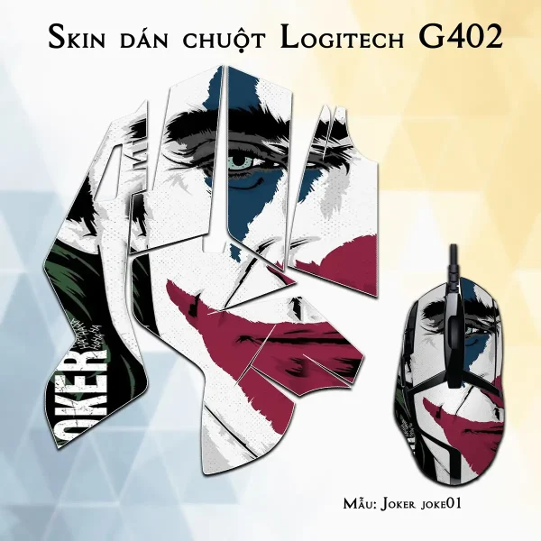 Skin dán chuột Logitech G402 mẫu Joker joke01