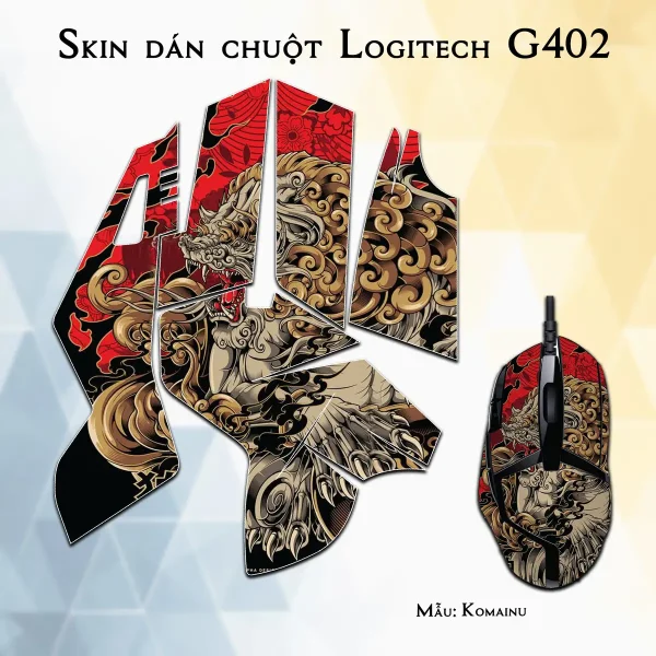 Skin dán chuột Logitech G402 mẫu Komainu