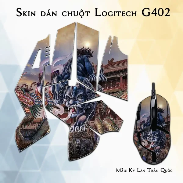 Skin dán chuột Logitech G402 mẫu Kỳ Lân Trấn Quốc