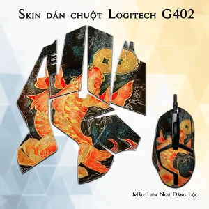 Skin dán chuột Logitech G402 mẫu Liên Ngư Dâng Lộc