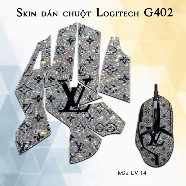Skin dán chuột Logitech G402 mẫu LV 14