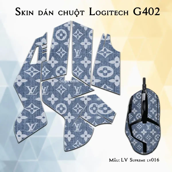 Skin dán chuột Logitech G402 mẫu LV Supreme lv016