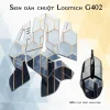 Skin dán chuột Logitech G402 mẫu lục giác xanh đen