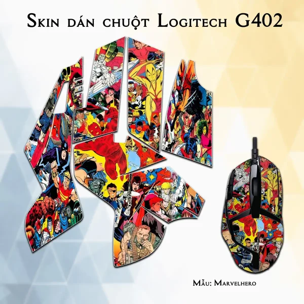 Skin dán chuột Logitech G402 mẫu Marvelhero